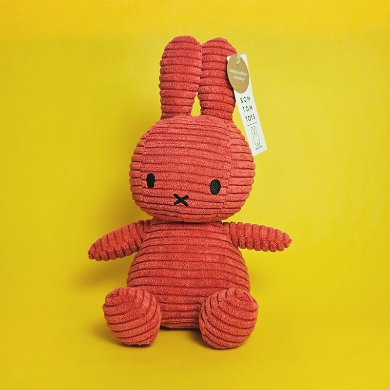 BON TON TOYS Miffy ECO Corduroy Stuffed Toy - Limited Edition Red 23cm - ตุ๊กตา - เส้นใยสังเคราะห์ สึชมพู