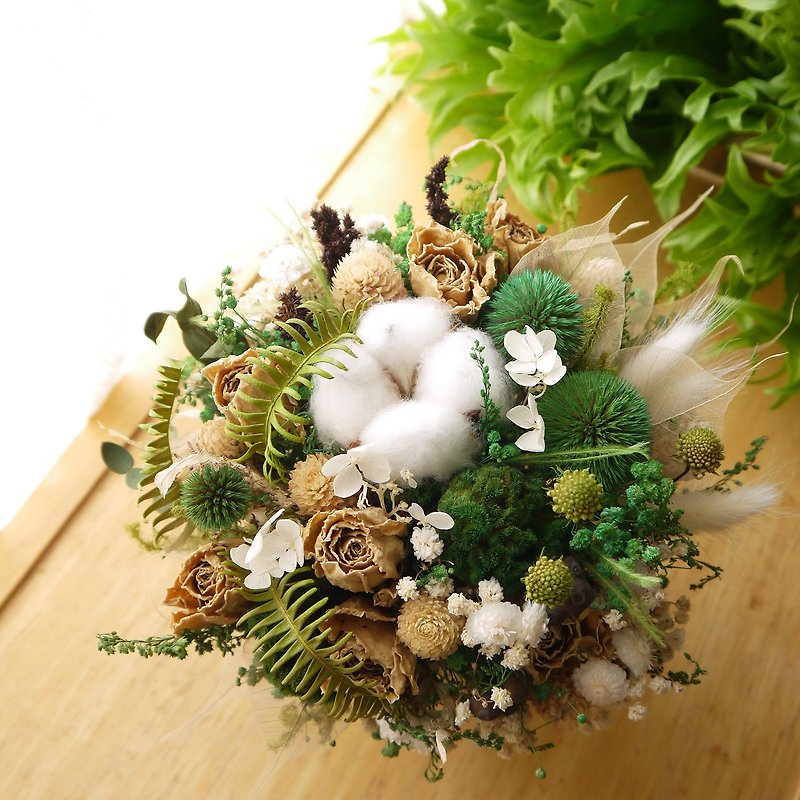 Classical beauty. Retro autumn fragrance green series. Dry flowers birthday plot potted flowers - Dried Flowers & Bouquets - Plants & Flowers 