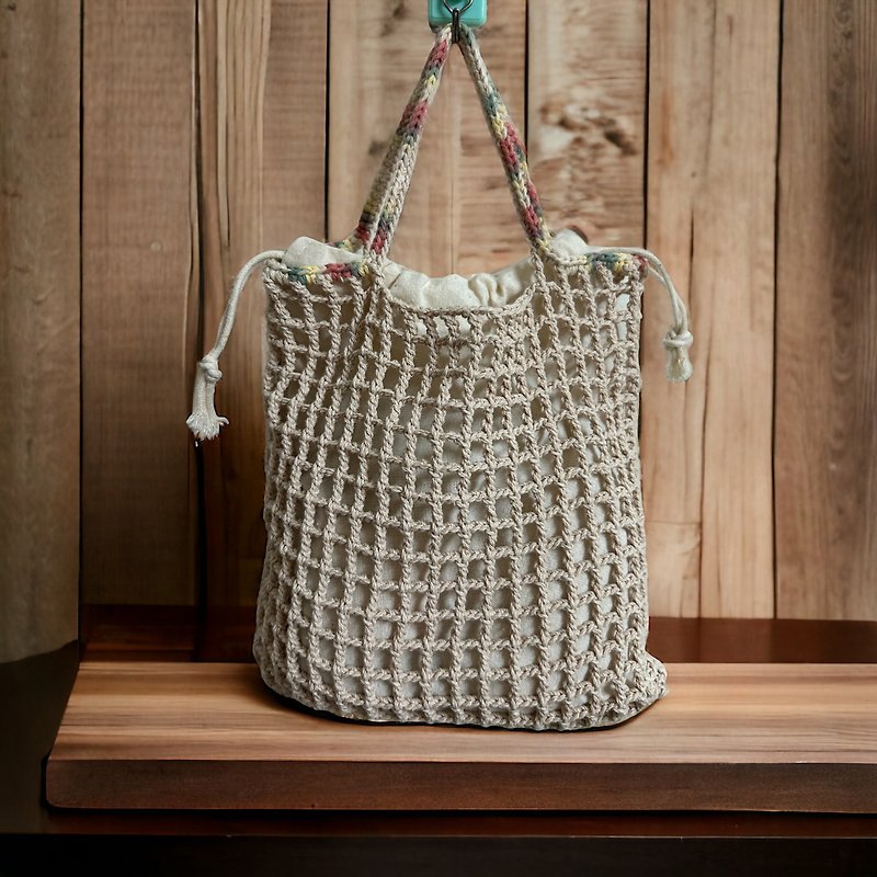 Summer style mesh hand-held side bag/woven/mobile phone bag - กระเป๋าแมสเซนเจอร์ - ผ้าฝ้าย/ผ้าลินิน 