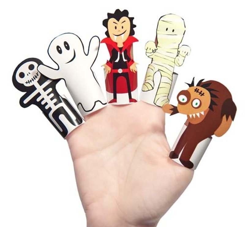 【pukaca手作益智玩具】手指玩偶系列 - 小怪獸 - 寶寶/兒童玩具/玩偶 - 紙 多色