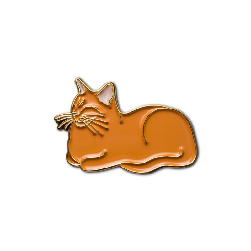 Enamel Pin Cat Loaf - 徽章/別針 - 琺瑯 橘色