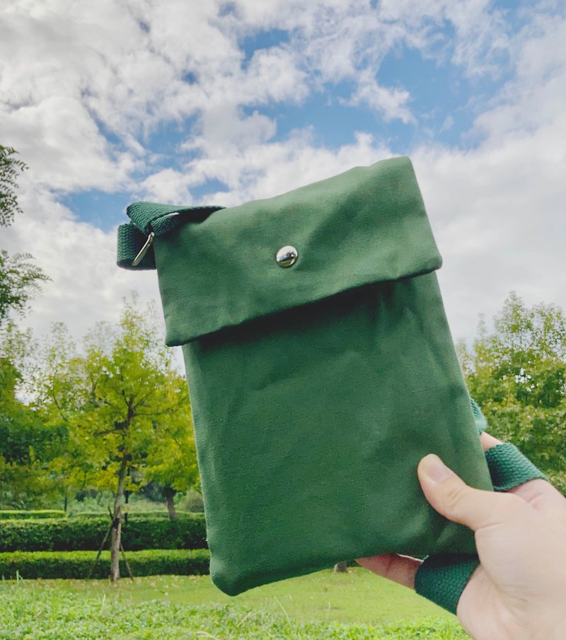 [Seasonal Sale] Crossbody Bag|Canvas Bag|Magnetic Buckle|Forest - Messenger Bags & Sling Bags - Cotton & Hemp Green