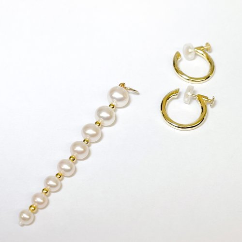 Poodle’s jewelry -無耳洞-PJ.Belinda珍珠耳環(金)