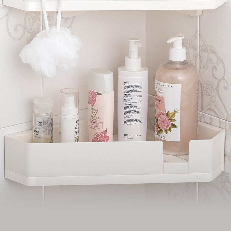 3M 17715 Non-marking Ultra-clean Waterproof Storage Series-Triangular Shelf - กล่องเก็บของ - วัสดุอื่นๆ ขาว