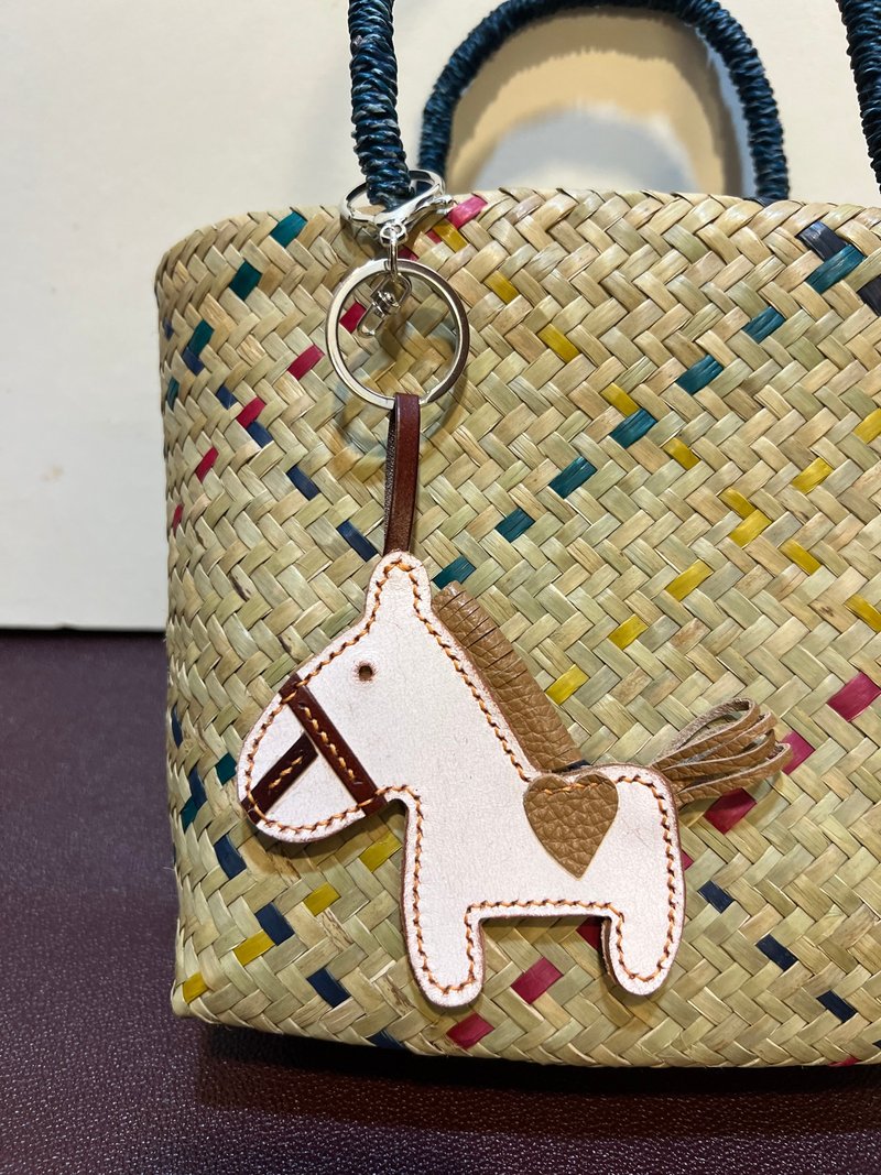 Horse Charm for Finding Love - Leather Accessory - Charms - Genuine Leather Brown