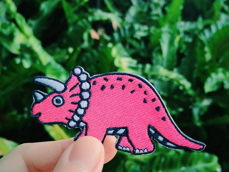 Miss Triceratops Embroidery - Other - Thread Pink