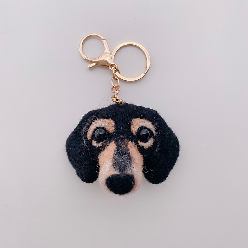 ขนแกะ ที่ห้อยกุญแจ - Pet customization - wool felt head / dachshund / key ring / pin