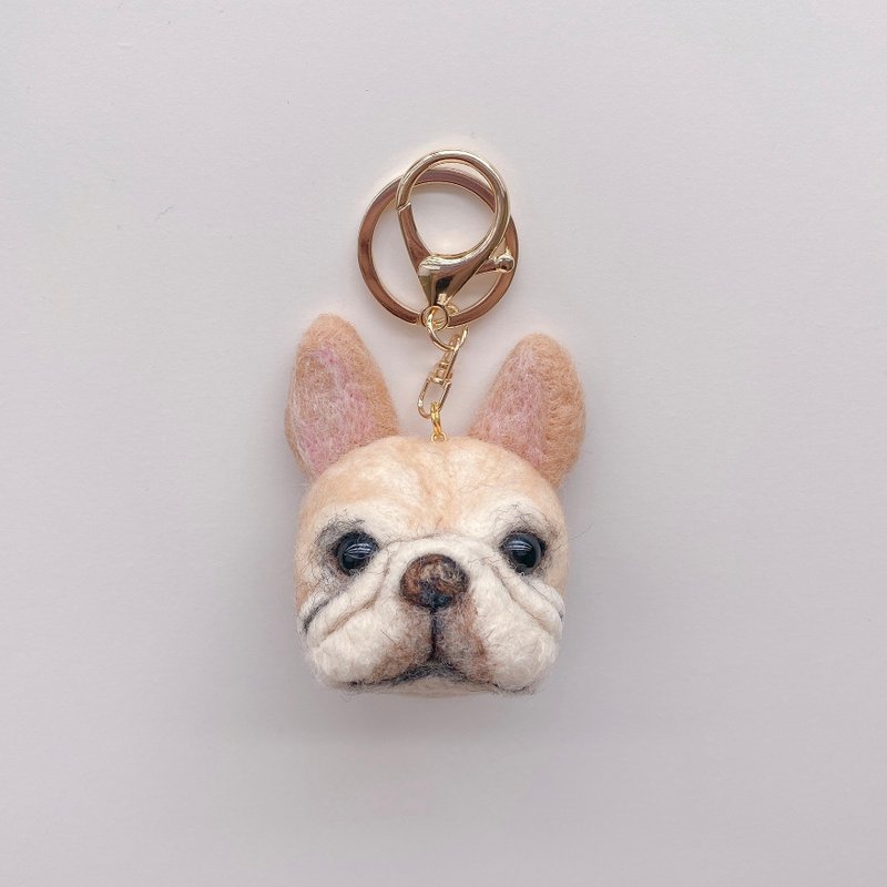 Customized pets-wool felt avatar/French bucket/key ring/pin - ที่ห้อยกุญแจ - ขนแกะ 