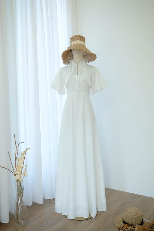 KEERATIKA Off white polo dress Maxi party wedding bridesmaid dress dark white dress