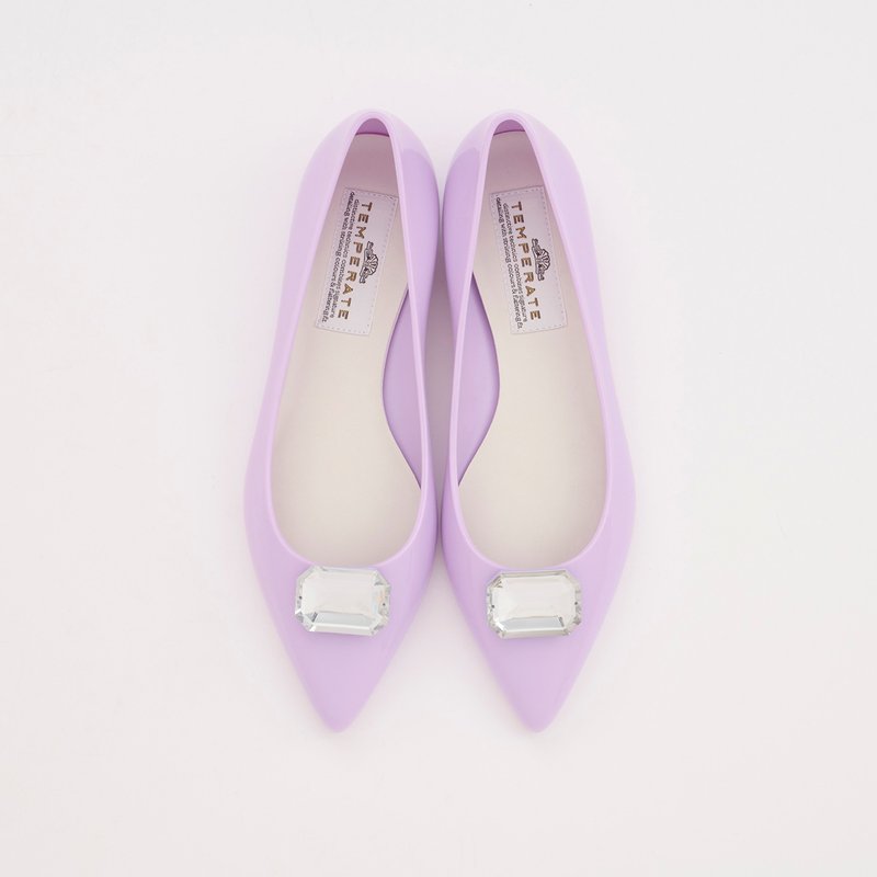 CECILIA (IRIS) PVC POINTED TOE FLATS Pointed toe pumps - Rain Boots - Waterproof Material Purple