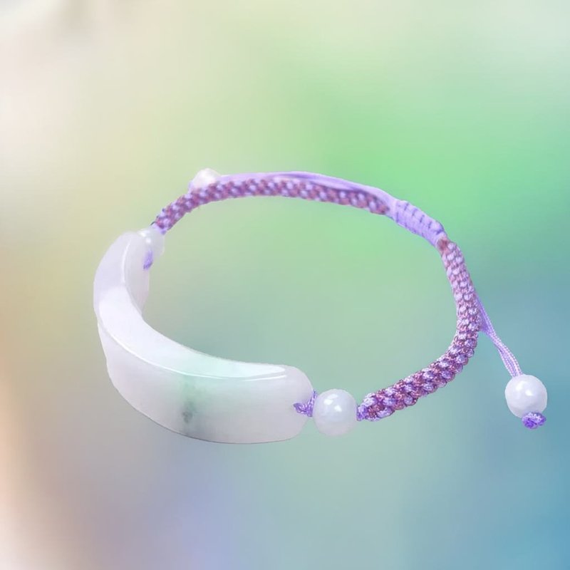 [Wish for Nothing to Happen] Green Jadeite No Matter Brand Braided Bracelet | Natural Burmese Jade A-grade - สร้อยข้อมือ - หยก สีเขียว