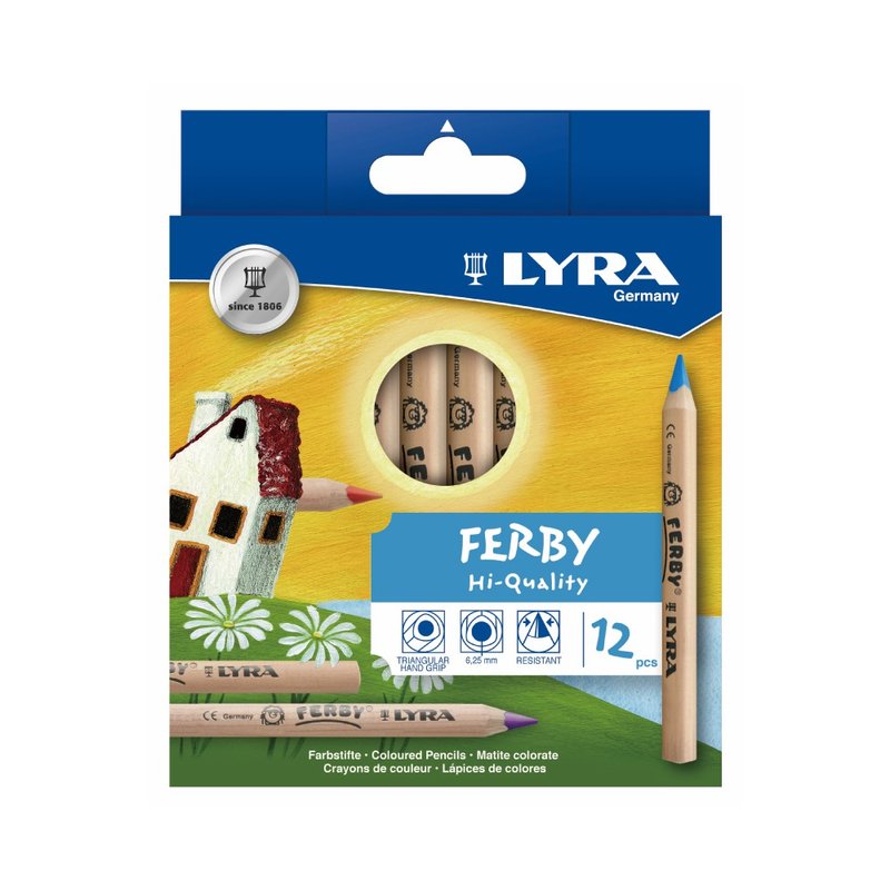 【德國LYRA】 三角原木色鉛筆(12cm)12色 - 插畫/繪畫/寫字 - 木頭 