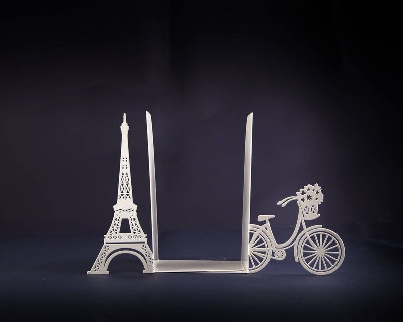 Unique Metal Bookends - Oh Paris - shelf decor // decorative book holders // - 擺飾/家飾品 - 其他材質 白色