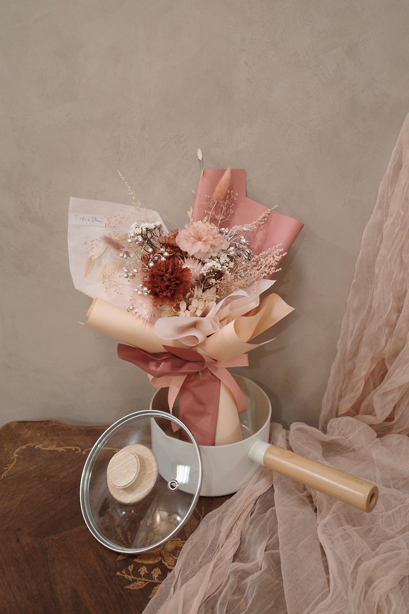 Mother's Day Flower Gift | Small and Medium-sized Everlasting Carnation Bouquet - Mother's Day Gift/Preserved Flower - Dried Flowers & Bouquets - Plants & Flowers Pink
