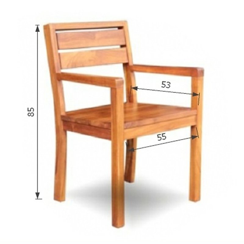 雙拼扶手餐椅 Dining Chair- Double Piece Arm - 其他家具 - 木頭 