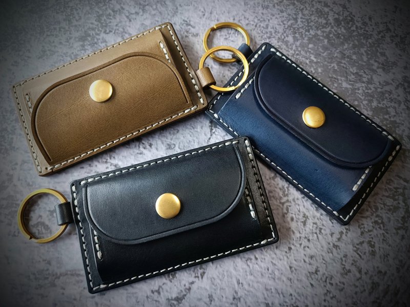 手工皮革 金鞄銀  植鞣革  真皮  鑰匙  卡片零錢包 錢包 手工皮 - 零錢包/小錢包 - 真皮 