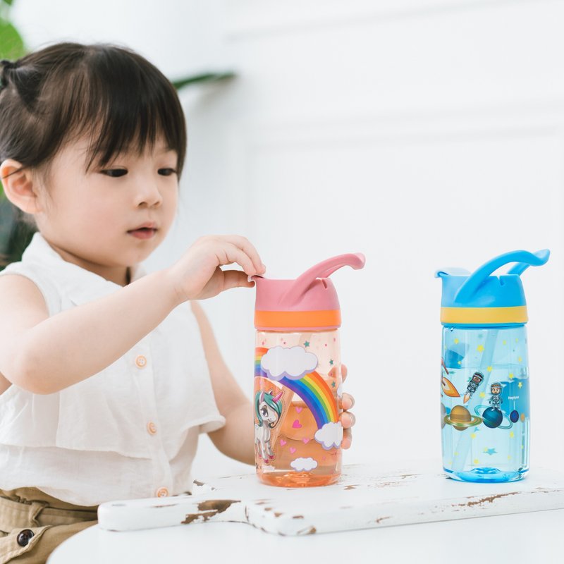 【開學用具 兒童水杯】環保配件分拆清洗 獨角獸 彩虹太空 情人節 - 寶寶/兒童餐具/餐盤 - 塑膠 多色