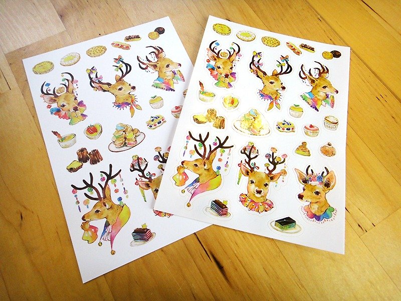 Dessert deer bright film Die sticker - Stickers - Paper 