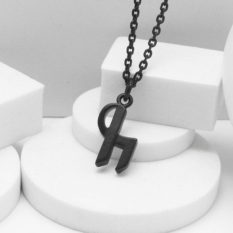 Recovery Logo Necklace (Fog Black) - Necklaces - Other Metals Black
