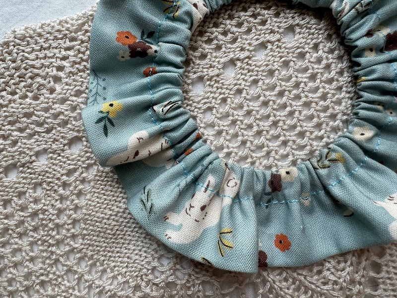 Blue bunny pattern collar - Collars & Leashes - Cotton & Hemp Blue