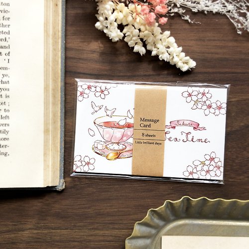 Little brilliant days Tea and Fruit Message Card SakuraTea 8sheets 紅茶桜ティーポット メッセージカード