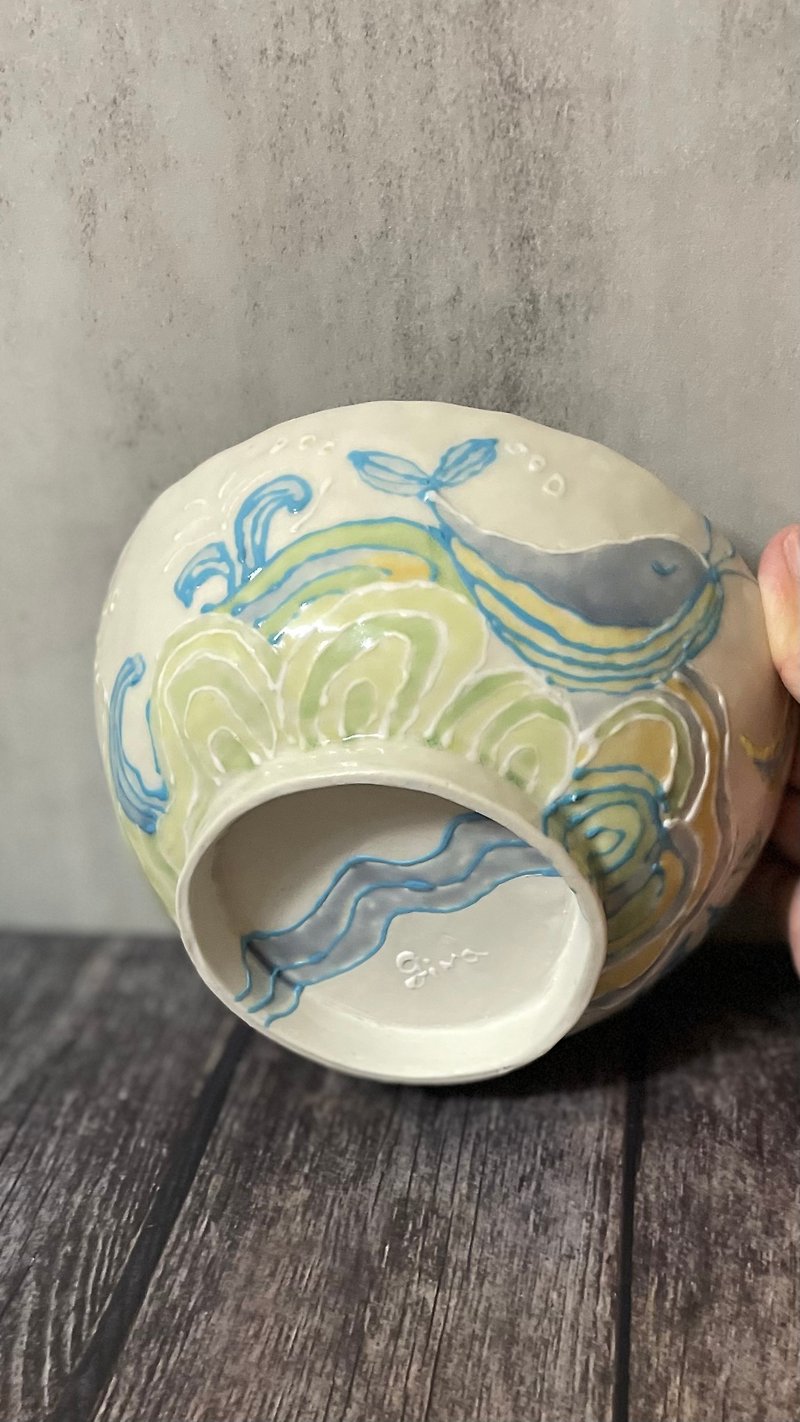 Whale Porcelain Noodle Bowl Rice Bowl - Bowls - Porcelain White