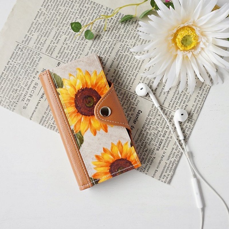 Sunflower ★ iPhone 6 / 6S / 7 ★ Sunflower notebook type smart case 【Camel】 - Phone Cases - Waterproof Material Orange