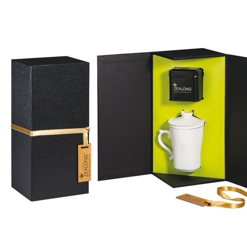【御璽雅沏禮盒 紐西蘭璽龍茶】有機烏龍茶60g+璽龍獨享杯三件組 - 茶葉/茶包/水果茶 - 其他材質 黑色