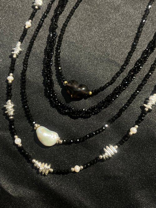 nuwu jewelry 女巫彩寶 入門 。黑色魔法 黑尖晶 珍珠 冰曜 冰曜石 黑膽石 項鍊 串珠 項
