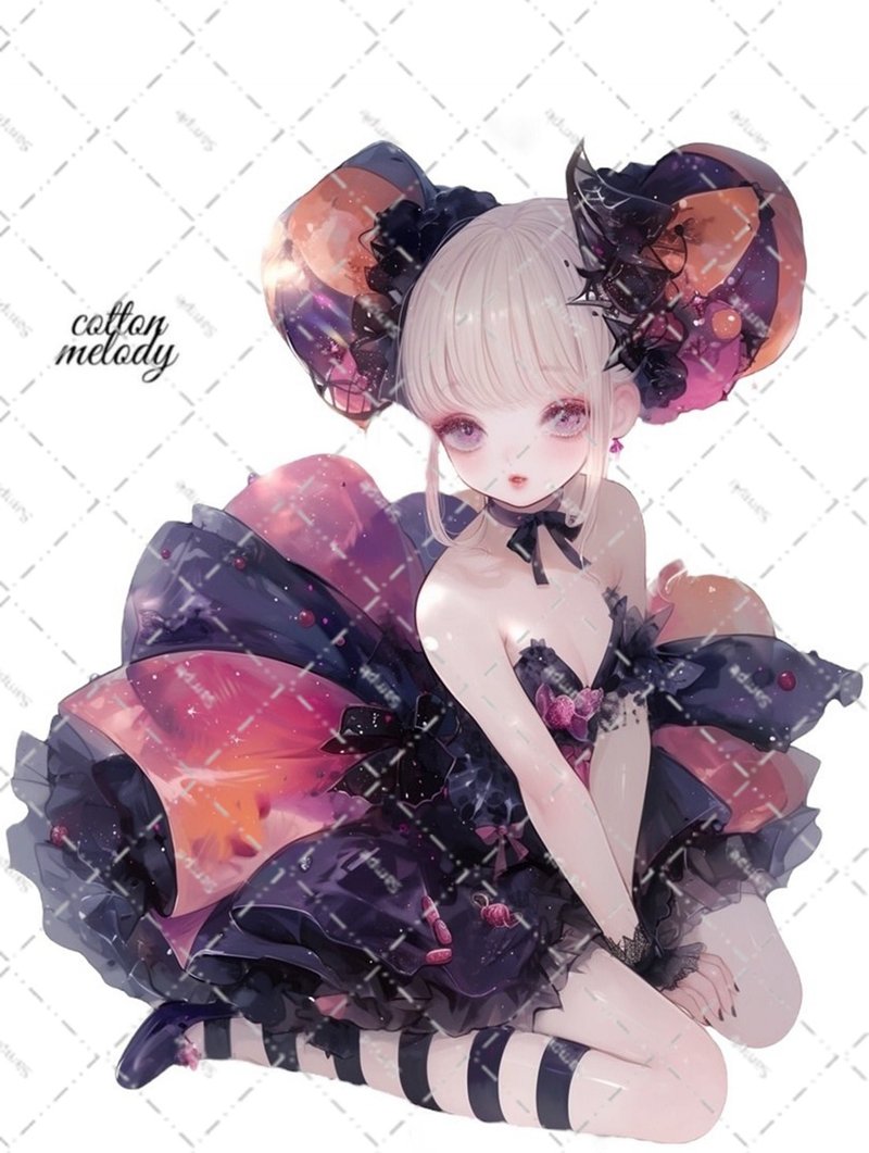 original sticker no.6979 人物ステッカー オリジナルステッカー 人物ステッカー 女の子ステッカー オリジナル人物ステッカー - 貼紙 - 紙 