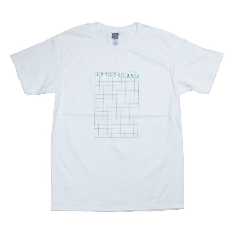 さんすうノート　ユニセックスXXL〜XXXLサイズ　Tcollector - T 恤 - 棉．麻 白色