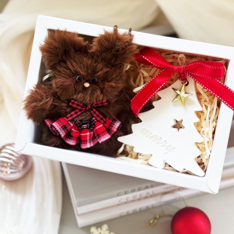 聖誕禮盒_手作毛料娃娃moru doll × 聖誕擴香片 - 香氛/精油/擴香 - 其他材質 