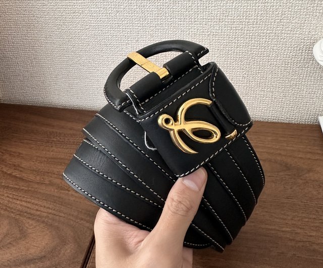 LOEWE ロエベ ベルト レザーベルト ゴールド ブラック ロエベ ベルト