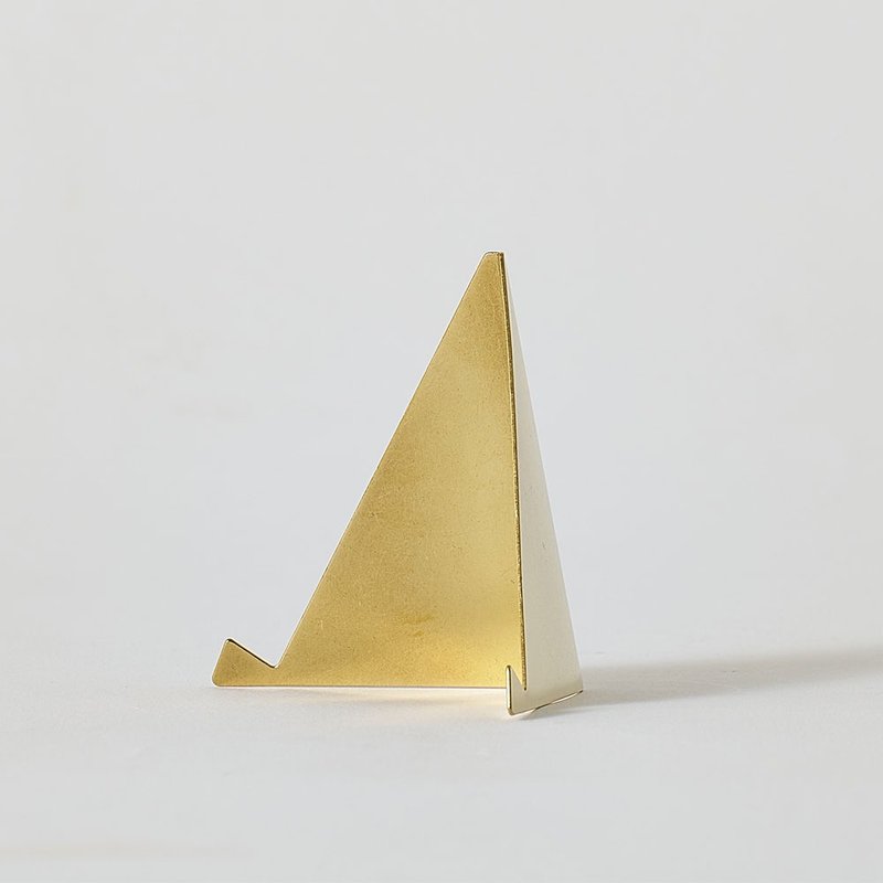 Brass Triangular Card Display Stand Picture Holder Stands - Items for Display - Other Metals Gold