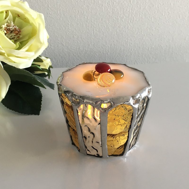 Sweet night LED candle holder Honey muffin glass Bay View - Candles & Candle Holders - Glass Gold