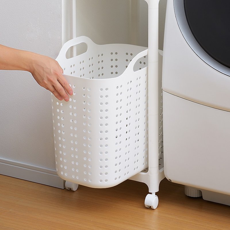 Japanese squ+ Volca Japanese-made heightened slot portable laundry basket-L-4 colors optional - Bathroom Supplies - Plastic Multicolor