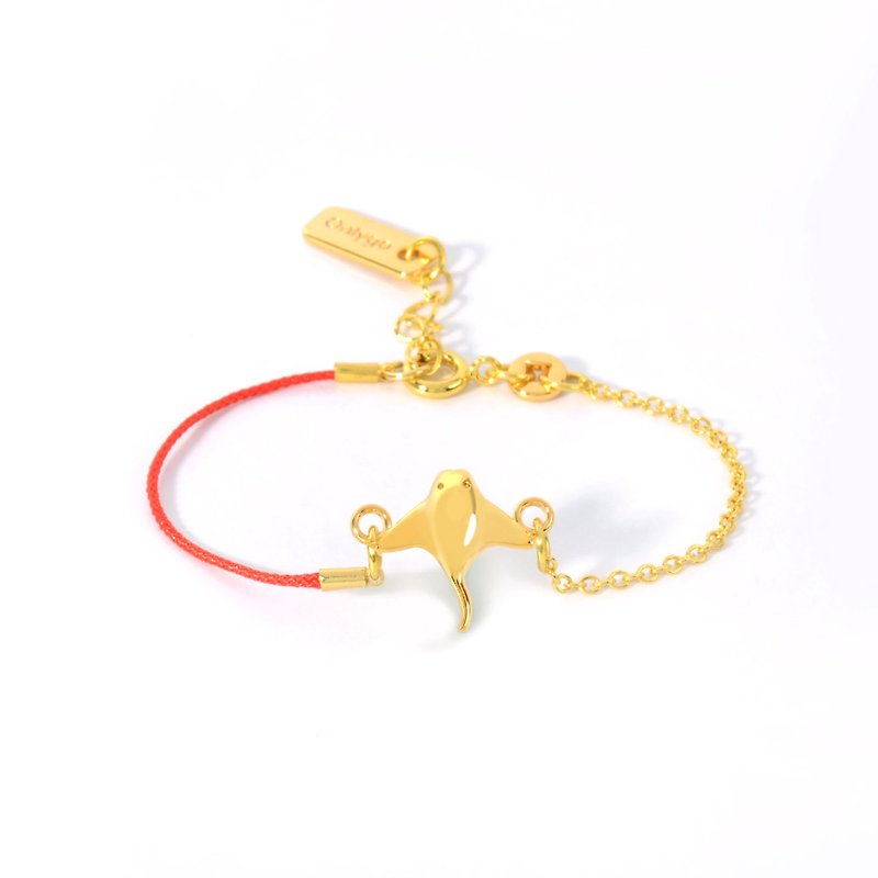 情人節禮物 Lucky Bracelet 動物系列幸運手鍊－燕魟 - 手鍊/手鐲 - 其他金屬 金色