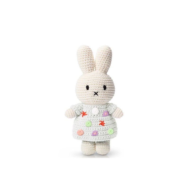 荷蘭 Just Dutch | Miffy 米飛兔和她的繁花似錦洋裝 黃永玉 - 公仔/玩偶 - 棉．麻 綠色