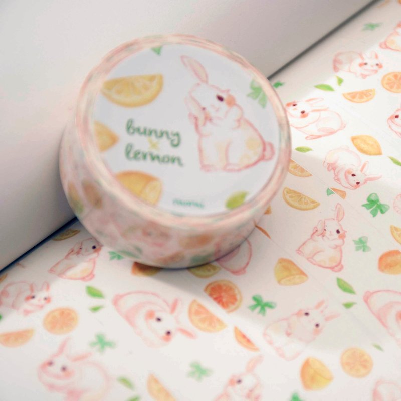 Lemon bunny * Masking tape - Washi Tape - Paper Yellow