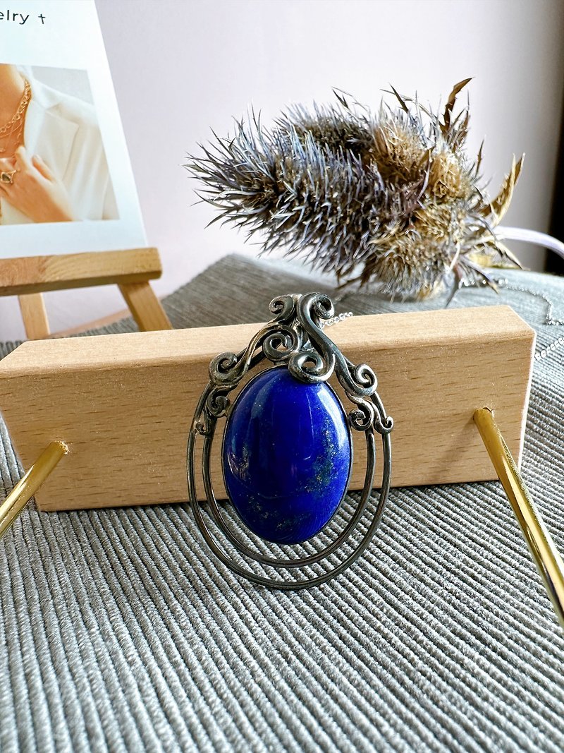 Lapis Lapis Pendant Christmas Exchange Gift - Necklaces - Other Materials Blue