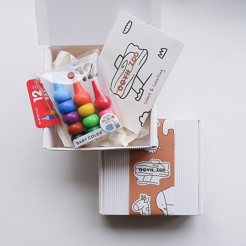 【AOZORA】BabyColor children's safety building blocks crayon & graffiti poster gift box (with carrying bag) - Kids' Toys - Pigment 