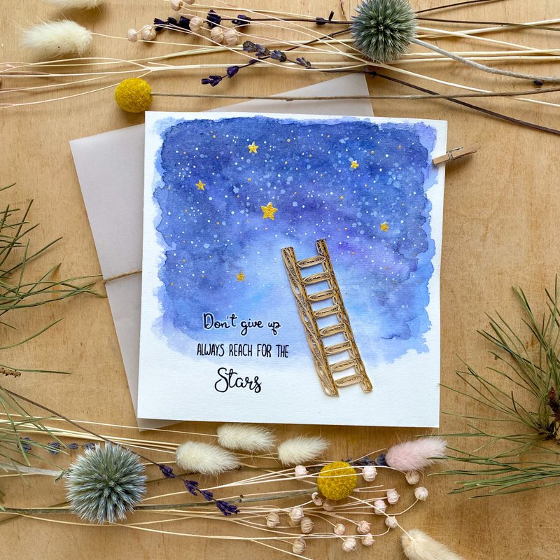 Greeting Card - Don't give up, Always Reach for the Stars - การ์ด/โปสการ์ด - กระดาษ หลากหลายสี