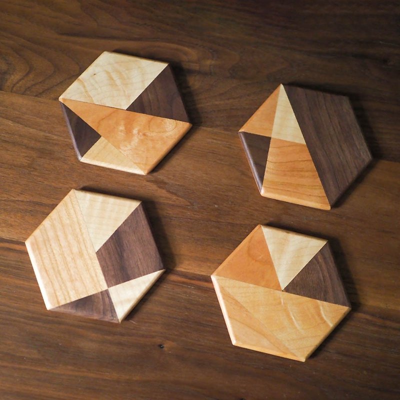 Burumu Origami Coaster Origami Coaster - Coasters - Wood Brown
