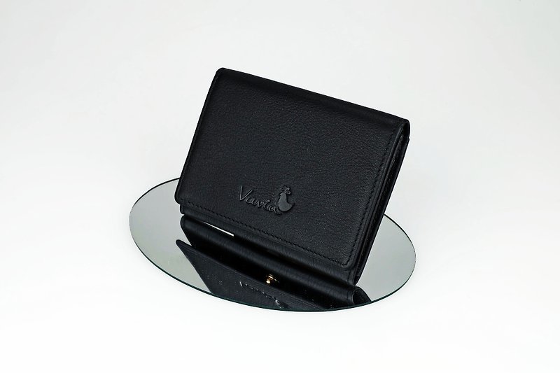 BLACK: Mini Purse / Cow Leather - Wallets - Genuine Leather Black