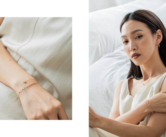 ピュア18K小花ブレスレット - ショップ jljewelry ブレスレット - Pinkoi