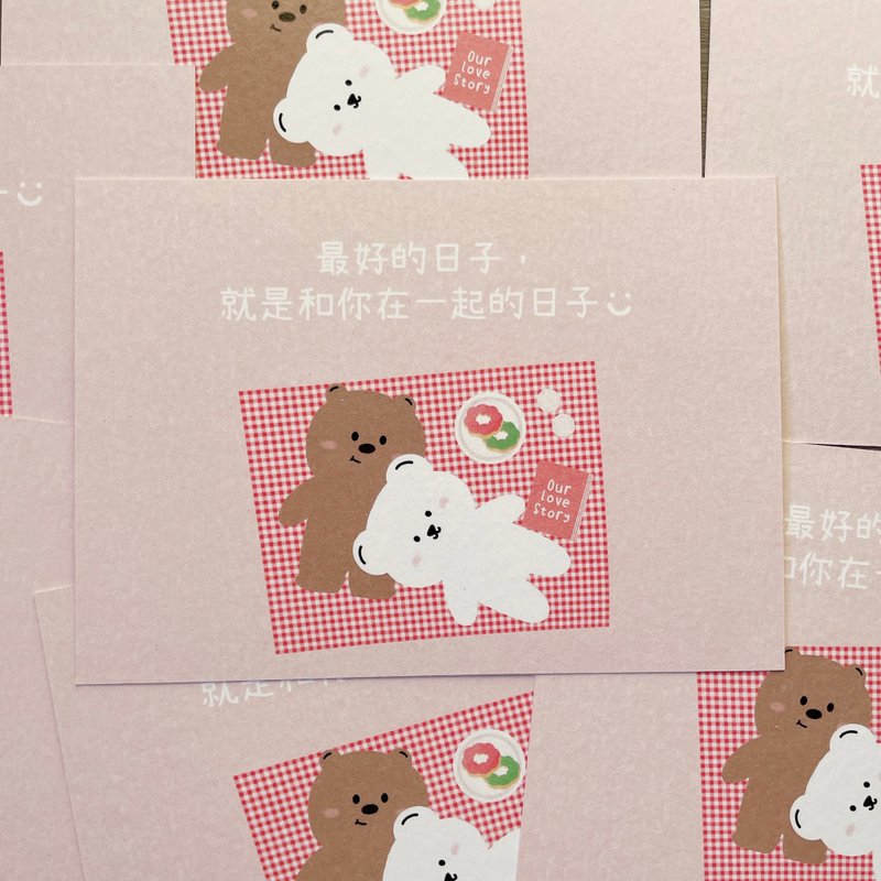 #41 _smallthings 插畫明信片(野餐) - 卡片/明信片 - 紙 粉紅色