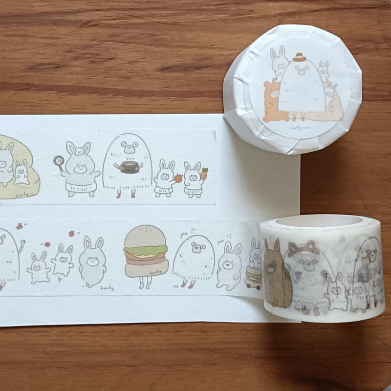 Maomao family 2.5cm washi tape - daily - มาสกิ้งเทป - กระดาษ 