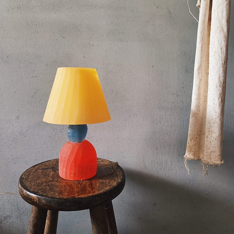 Early 1980s European irregular color contrasting small table lamp - Lighting - Other Materials Yellow