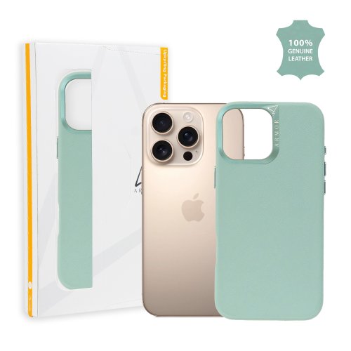 ARMOR ARMOR iPhone 16系列全真皮 MagSafe 電話保護殼 天星綠