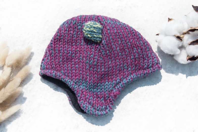 Children's woolen hat/knitted pure wool warm woolen hat/children's flying woolen hat/children's ear protection woolen hat-elf - Other - Wool Multicolor